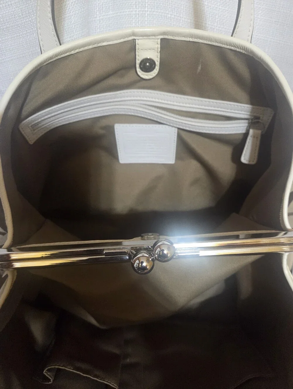 Coach Signature Stripe Framed Tote F13533